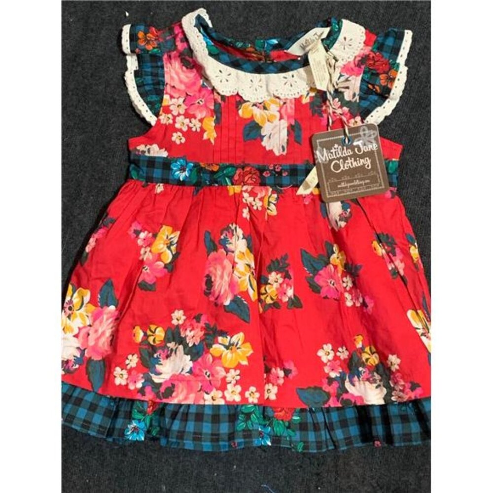 Matilda Jane‎ Clothing Girls Red Floral Ruffle Dress 3-6 Months